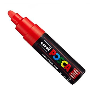 Afbeelding van Uni POSCA PC 7M Paint Marker Marker, brede punt 4,5 5,5 mm, 15 kleuren, rood