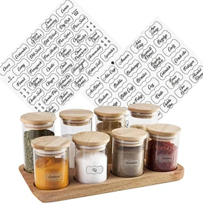 Afbeelding van colortouch Kruidenetiketten zelfklevend, stickers, 120 stuks voorraadetiketten (Turks), voor kruidenblikjes, waterdicht, bamboe