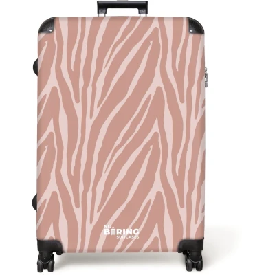 Afbeelding van NoBoringSuitcases.com® Koffer groot Reiskoffer lichtgewicht Zachtroze tijgerstrepenpatroon Rolkoffer met 4 wielen Grote trolley XL 98 liter bagage