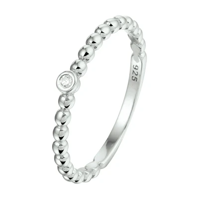 Afbeelding van Zilver Gerhodineerde Aanschuifring bolletjes zirkonia 1332277 16.50 mm (52)