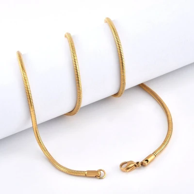 Afbeelding van ABkettinkjes ketting Slang Soepel Slangenketting Gouden Goud Gold plated Verguld 18K