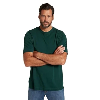 Afbeelding van JP 1880 Heren grote maten Menswear L 8XL T shirt, basic, ronde hals, gekamd katoen, tot 702558, donkergroen, 3XL