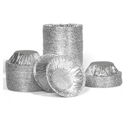 Afbeelding van CHSYOO 200 Stuks Wegwerp Ronde Aluminiumfolie Dienbladen, Tin Folie Muffin Vormen, Dienblad Cakes, Cakevormen, Kleine Cakevormen en Cakefolies, Gebakvorm Cups