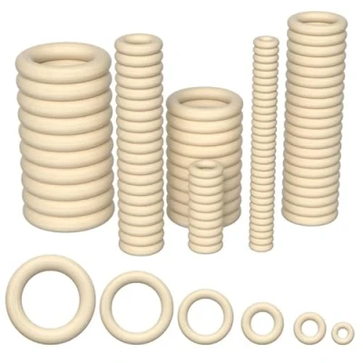 Afbeelding van Chiluxendo 100 stuks ringen van natuurlijk hout, cirkels tandring, voor decoraties, handwerk, sieraden, macramé, doe het zelf verbinding, hanger, ring, 6 maten