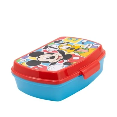 Afbeelding van My sweety pop Broodtrommel Lunchbox voor kinderen Kleuterschool School Vakantie Maaltijden 17 cm Cadeau idee Mickey Mouse Blauw/Rood meisjes
