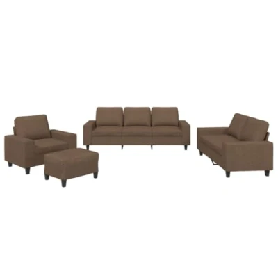Afbeelding van vidaXL 4 delige Loungeset stof bruin