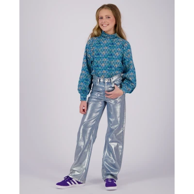 Afbeelding van Vingino high waist wide leg jeans Cato metallic denim