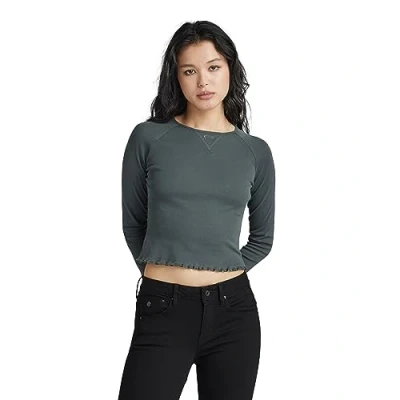 Afbeelding van G STAR RAW Cropped Baby sis Raglan r t ls, grijs (Graphite D23803 1141 996), XL