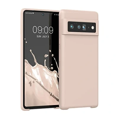 Afbeelding van kwmobile telefoonhoesje geschikt voor Google Pixel 6 Pro Hoesje met siliconen coating Smartphone case in kokosmelk