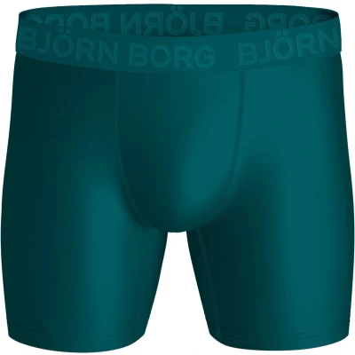 Afbeelding van Bjorn Borg Performance Boxers 2 Pack Zwart Petrol Maat XL Heren Boxershorts