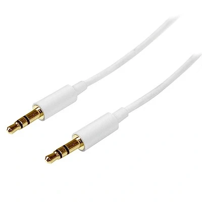 Afbeelding van StarTech.com 2 m witte Slim 3,5 mm stereo/audiokabel M/M