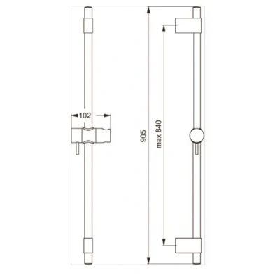 Afbeelding van Ideal standard idealrain pro glijstang 90 chroom b9849aa