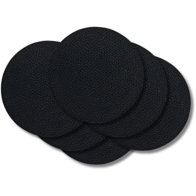 Afbeelding van Cookinglife Onderzetters Vegan leer Zwart ø 10 cm 6 Stuks