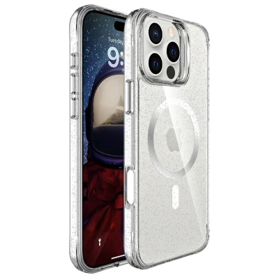 Afbeelding van Apple iPhone 16 Pro Glitter Hoesje Kunststof imoshion Backcover/Hardcase Zilver Telefoonhoesje