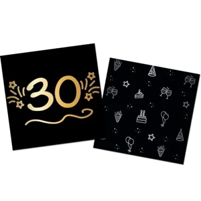 Afbeelding van Folat Servetten shining glam 30 jaar 16 stuks 33 x cm