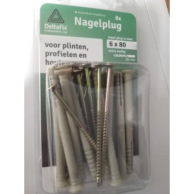 Afbeelding van Deltafix Nagelpluggen 6x80mm 8 stuks