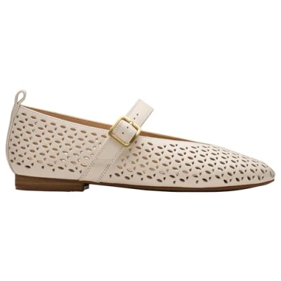 Afbeelding van Clarks Fawna Jane Ballet Flat voor dames, Crème Leer, 8