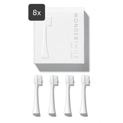 Afbeelding van WonderSmile Reserveborstels sonische tandenborstel (hard, wit (8 stuks) borstelkoppen voor