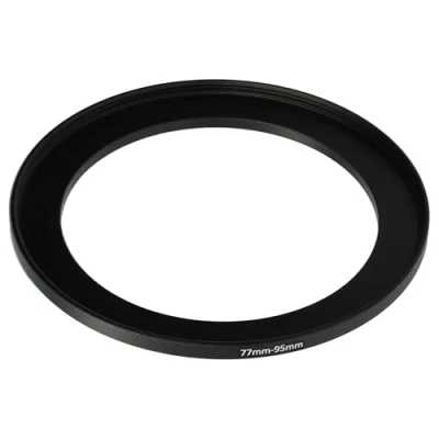 Afbeelding van vhbw Step Up ring adapter van 77 mm naar 95 voor cameralens filteradapter, metaal, zwart