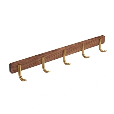 Afbeelding van Wandkapstok Walnoot Kleerhanger (Opslag Voor Keuken Badkamer Slaapkamer Eenvoudig Te Installeren Kapstokken) Kapstokken Aan De Muur Gemonteerd (Color : 5 Hooks)