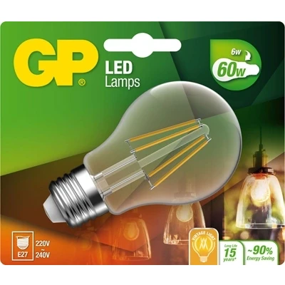 Afbeelding van Gp Led filament classic e27 6w = 60w 778227 ldce1 23 745GPCLAS078227CE1