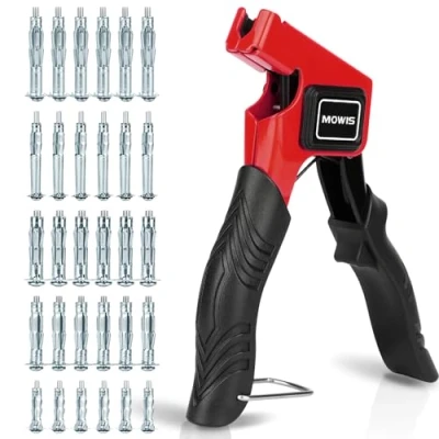 Afbeelding van Mowis Montagetang voor holle ruimtes, gipsplaatpluggen, set met 30 delige metalen hollewandpluggen (5 maten), perfect M3/M4/M5/M6/M8 Molly schroef gipsplaten, wand