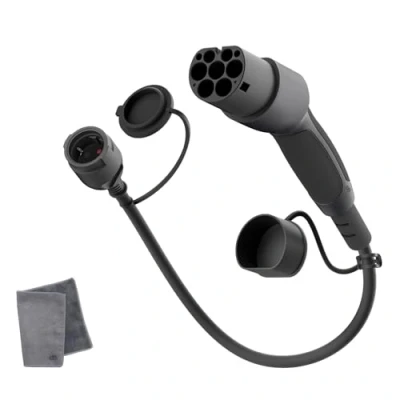 Afbeelding van dé Type 2 naar Schuko Adapter [0,6m 16A] het oplaadpunt voor elektrische auto&#039;s, opladen van AMI, e bike, scooter, motorfiets bij laadstations/wallboxen Niet V2L