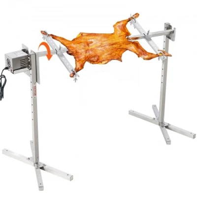 Afbeelding van VEVOR Lamsgrill, varkensgrill, braadrooster, grillrooster, max. belasting 41 kg, voor varkensvlees, lam, elektromotor met 42 W, commerciële draaispies van roestvrij staal