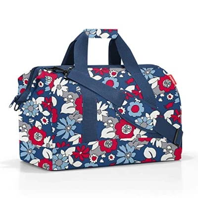 Afbeelding van reisenthel Allrounder L Pocket veelzijdige dokterstas voor reizen, werk en vrije tijd met praktische trolley opsteekfunctie, Florist Indigo, Large, modern