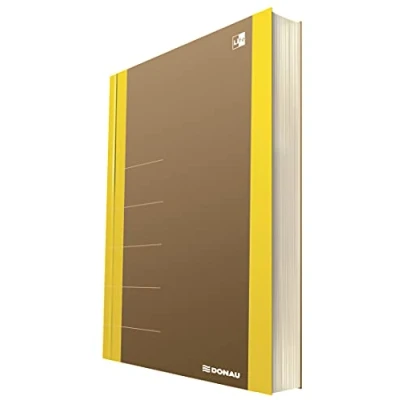 Afbeelding van DONAU LIFE FSC® 1370001FSC 11 Notitieboek/notitieblok, vierkant met organizer, 80 pagina&#039;s, softcover, geel, voor kantoor, school en thuis, als dagboek, bullet journal, schrijfboek, stijlvol design