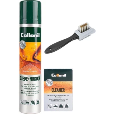 Afbeelding van Collonil schoenverzorging Set van drie suède &amp; Nubuck Reinigen en beschermen, borstel, gum, spray