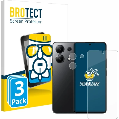Afbeelding van BROTECT Screenprotector voor Xiaomi Redmi Note 13 (Voor+Camera) Folie Beschermfolie Beschermglas transparant (3 Stuks)