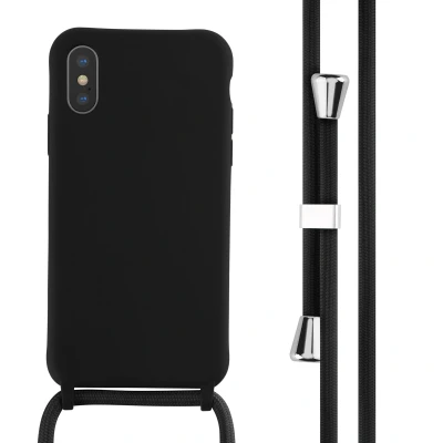 Afbeelding van Apple iPhone Xs Hoesje Siliconen en TPU (zacht) iMoshion Softcase/Koordhoesje/Backcover Zwart Telefoonhoesje