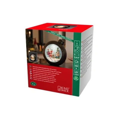Afbeelding van Konstsmide Led kerstbal met kinderen, gevuld water, 5 uur timer, warm witte diode, werkt op batterijen, binnen 4362 000