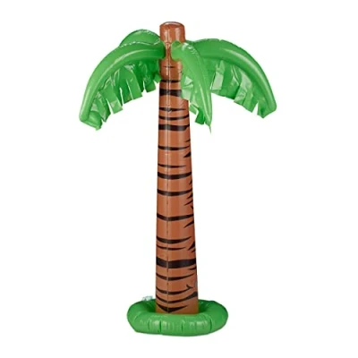 Afbeelding van Relaxdays Opblaasbare palmboom opblaas decoratie party zwembad speelgoed