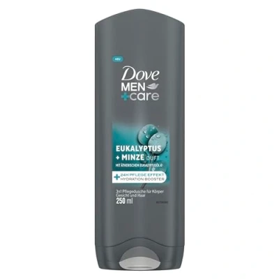 Afbeelding van Dove Men+Care 3 in 1 douchegel eucalyptus + mint voor lichaam, gezicht en haar met 24H verzorgend effect, 250 ml