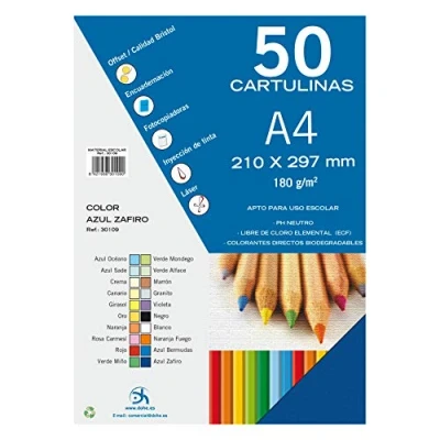 Afbeelding van Dohe A4 karton, saffierblauw, 50 stuks, 21 x 29,7 cm, 180 g/m², kantoormateriaal