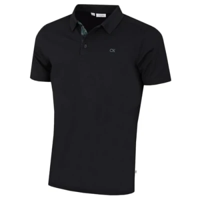 Afbeelding van Calvin Klein Campus Golfpoloshirt Geribbelde Zwarte camouflage M