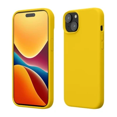 Afbeelding van kwmobile Case voor iPhone 15 Plus Slank TPU Hoesje met Zachte Afwerking In stralend geel
