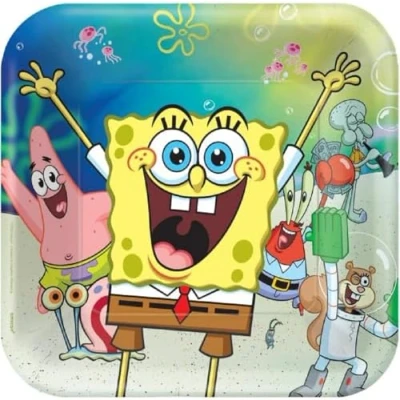 Afbeelding van Amscan Sponge Bob Borden (8 stuks) 23 x cm