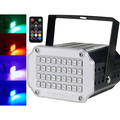 Afbeelding van 36 LED disco lichten, Latta Alvor stroboscoop lichteffect podiumverlichting kleur feestverlichting strobe lamp DJ buisflits lampen (multicolor, aluminium schaal)