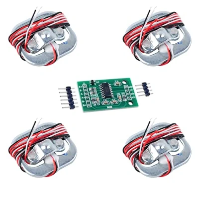 Afbeelding van DIYmalls 4pcs Lading Cell 50 kg Gewicht Sensor Half brug Menselijk Lichaam Schaal Strain Gauge +1 pcs HX711 Versterker AD Weegmodule voor Arduino