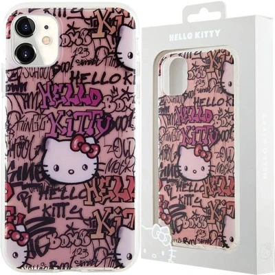 Afbeelding van Hello Kitty IML Tags Graffiti hoesje voor iPhone 11 / Xr roze