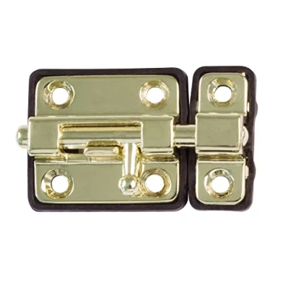 Afbeelding van AMIG schuifslot/plaatgrendel zamak 3.5cm messing incl schroeven deur raam Grendels