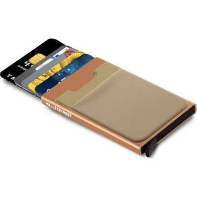 Afbeelding van Walletstreet Uitschuifbare Pasjeshouder DS2 Plus Aluminium Creditcardhouder Card Protector Anti Skim/ RFID 8 Pasjes Goud/Gold