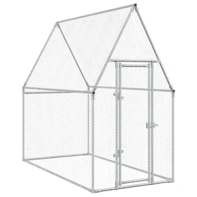 Afbeelding van vidaXL Kippenhok 200x100x190 cm gegalvaniseerd staal zilverkleurig