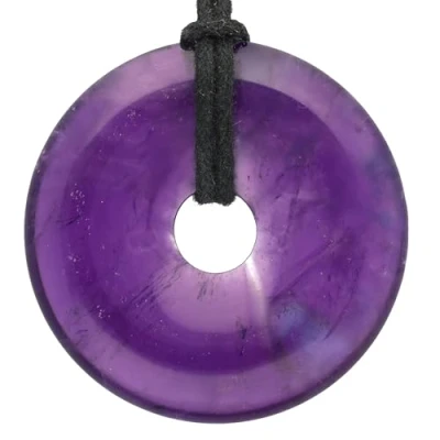 Afbeelding van Lebensquelle Plus Amethist donut Ø 40 mm edelsteen hanger, Steen