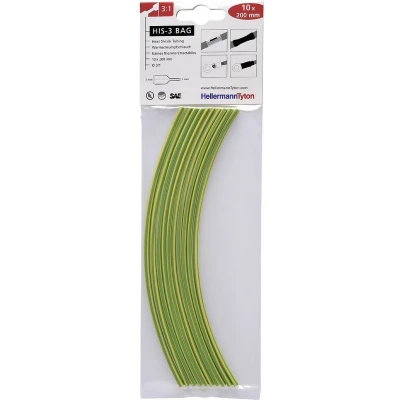 Afbeelding van HellermannTyton 308 30617 Krimpkous zonder lijm Groen, Geel 6 mm 2 Krimpverhouding:3:1 m