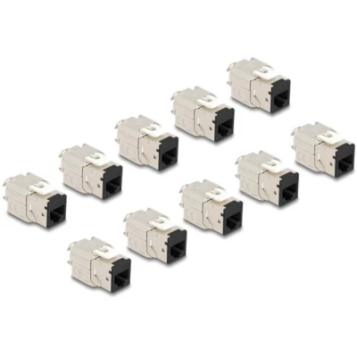 Afbeelding van Delock Keystone Modul RJ45 Buchse zu LSA Cat.6A werkzeugfrei schwarz S