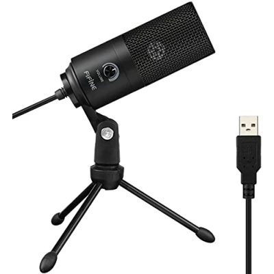 Afbeelding van FIFINE USB microfoon, pc condensatormicrofoon met standaard, studiokwaliteit opname microfoon voor podcast, studio, streaming, uitzending, YouTube, video, games, K669B (zwart)